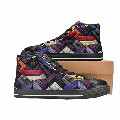 MEN'S Asexual Flag Color High Top Canvas Aesthetic Custom Shoes