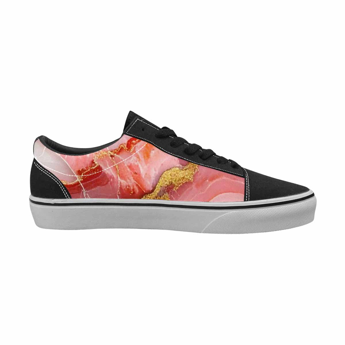 WOMEN'S Marble Vein Lace-Up Canvas Wallpaper Art Custom Sneakers