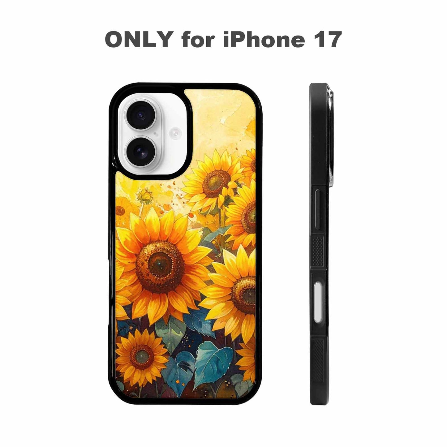 iPhone 17 Case — Full Color Vibrant Sunflower Floral, Custom Phone Case