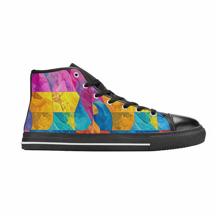 MEN'S Pansexual Flag Color High Top Canvas Aesthetic Custom Shoes