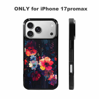 iPhone 17 Pro Max Case — Shadowy Glitch Floral Pattern Floral, Custom Print Case Cover