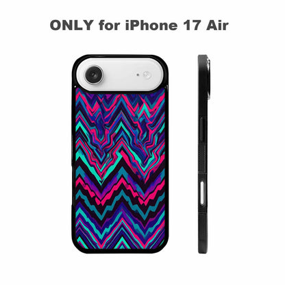 iPhone 17 Air Case — Psychedelic Chevron Vortex Original Art, Customized Protective Case