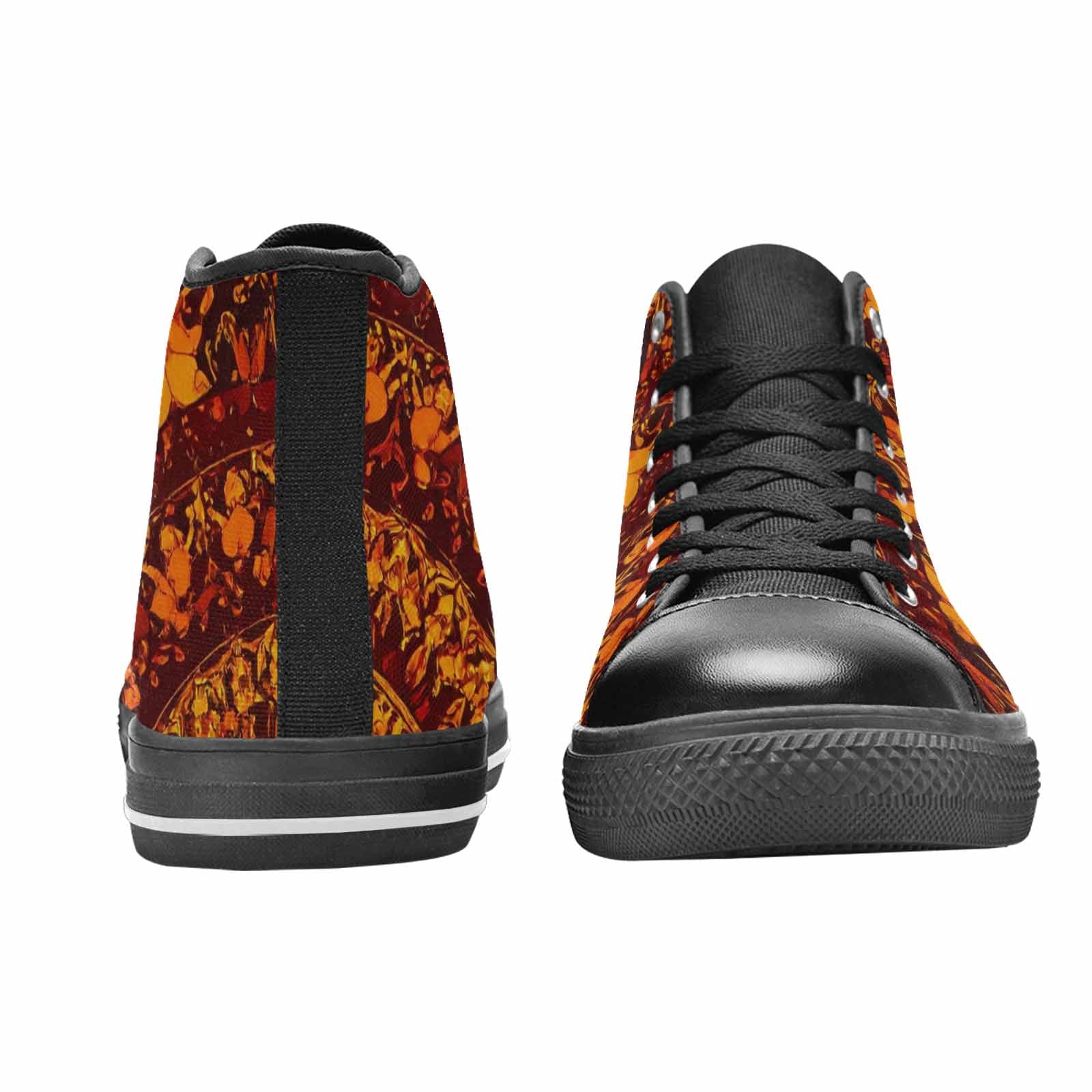 WOMEN'S Mandala Lions High Top Canvas Neon Fantasy Shoes