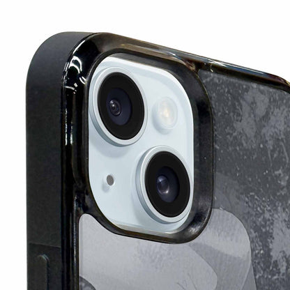 iPhone 15 Plus Case — Grey Camo Print, Customized Protective Case