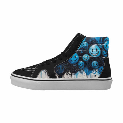 MEN'S Melting Moon Smiley High Top Canvas Dreamcore Custom Shoes
