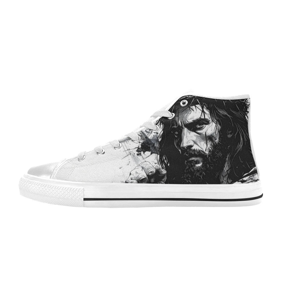 WOMEN'S Jesus_Ht_14 High Top Canvas Vibrant Chaos Custom Sneakers