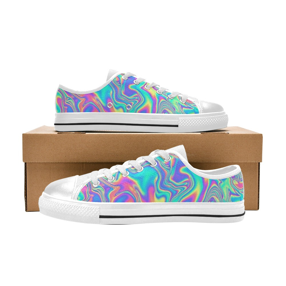 KIDS' Holographic Tribal Blaze 4 Low Top Canvas Cottagecore Sneakers