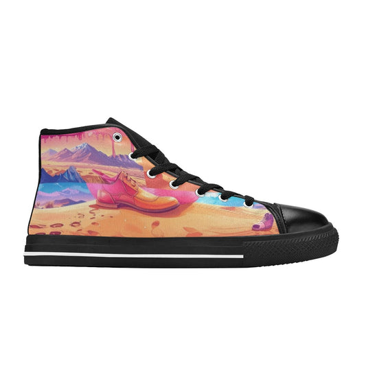 KIDS' Surrealist Dreamscape High Top Canvas Vivid Custom Sneakers