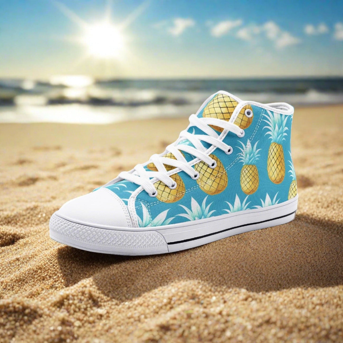 Cherry Blossom Red Gold Custom Bold Art - Freaky Shoes | Custom Art Sneakers