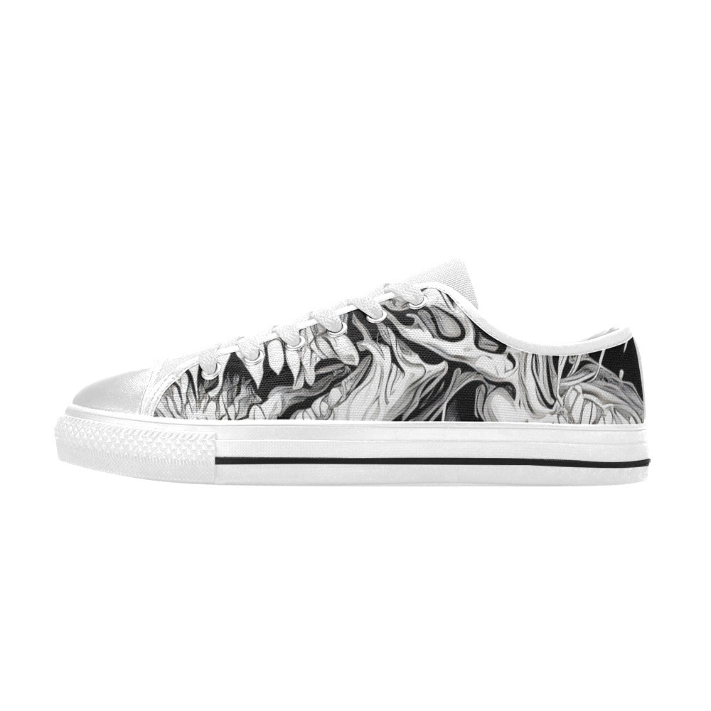 WOMEN'S Cc Demons Grey Canvas Y2K Custom Shoes
