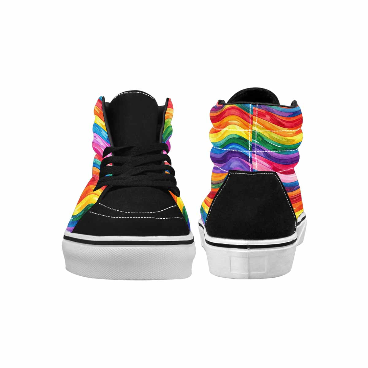 WOMEN'S Rainbow Pride Flag High Top Canvas Surreal Custom Shoes