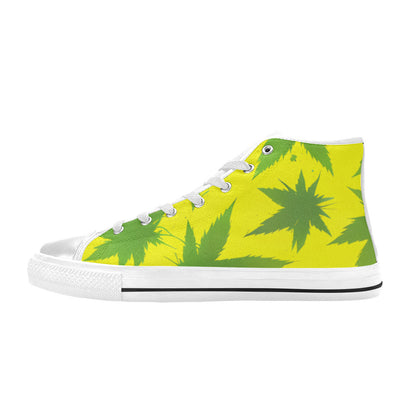 WOMEN'S Cc Weed Art High Top Canvas Grunge Custom Shoes