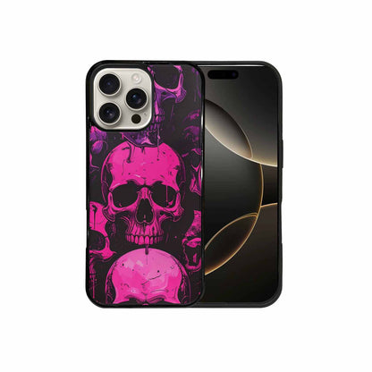iPhone 16 Pro Max Case — Pink Purple Skeletons Neon Drip Melting, Custom Art Phone Cover