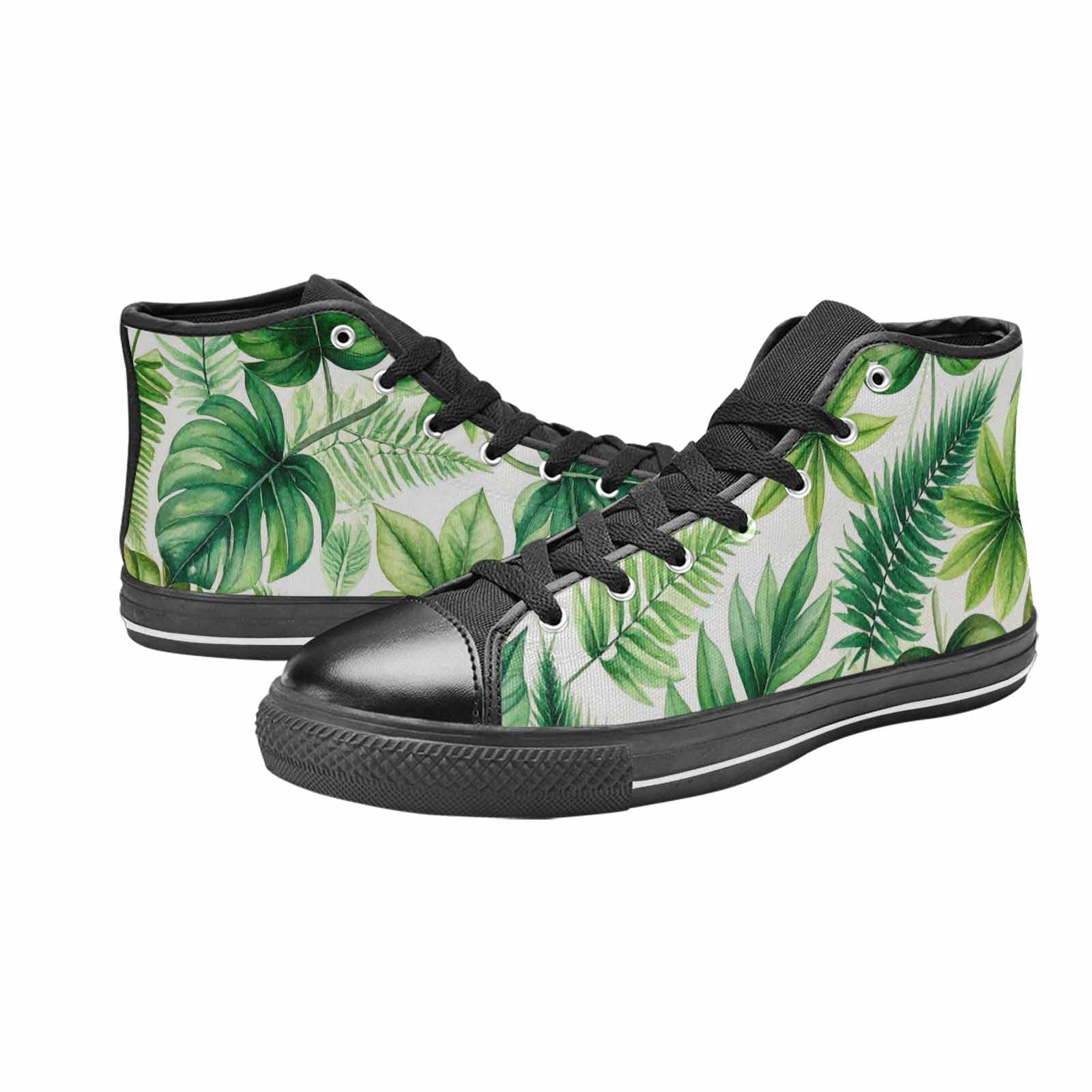 MEN'S Seven-Point Palmate Leaf High Top Canvas Aesthetic Custom Sneakers