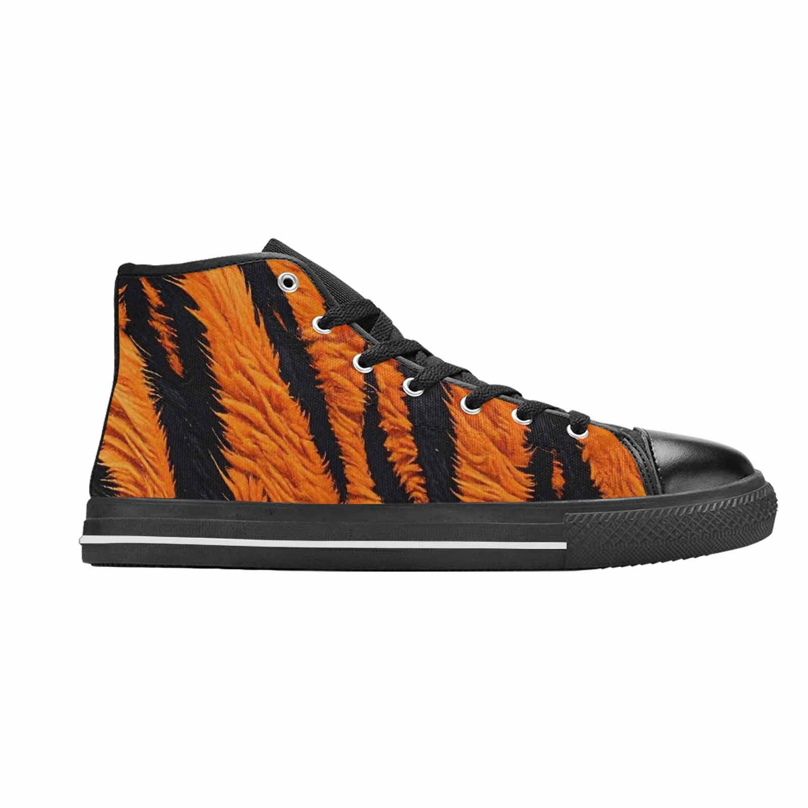 WOMEN'S Bold Tiger Stripe High Top Canvas Neon Fantasy Custom Shoes