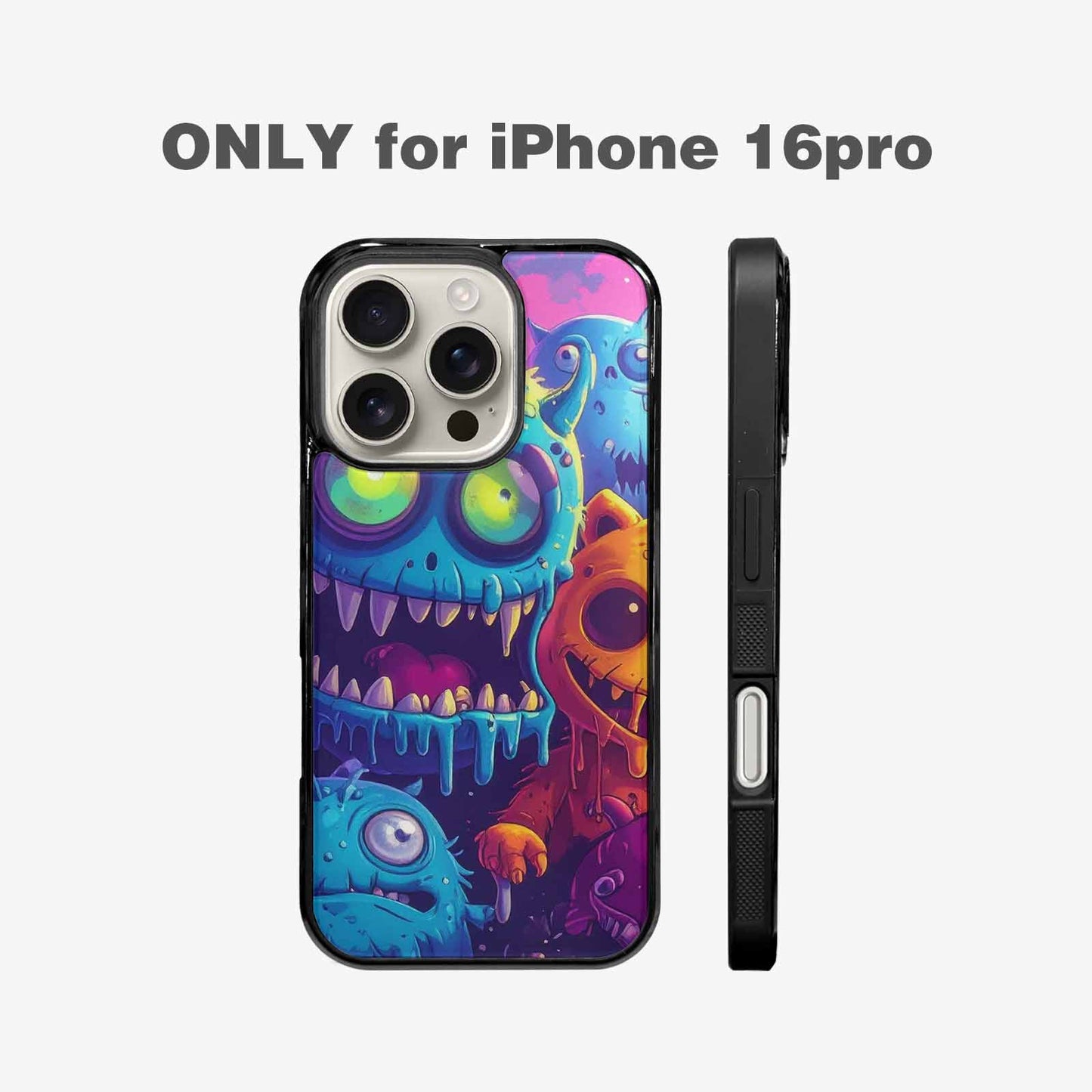 iPhone 16 Pro Case — Overlapping Endlessly No Empty Space Monsters, Personalized Phone Case