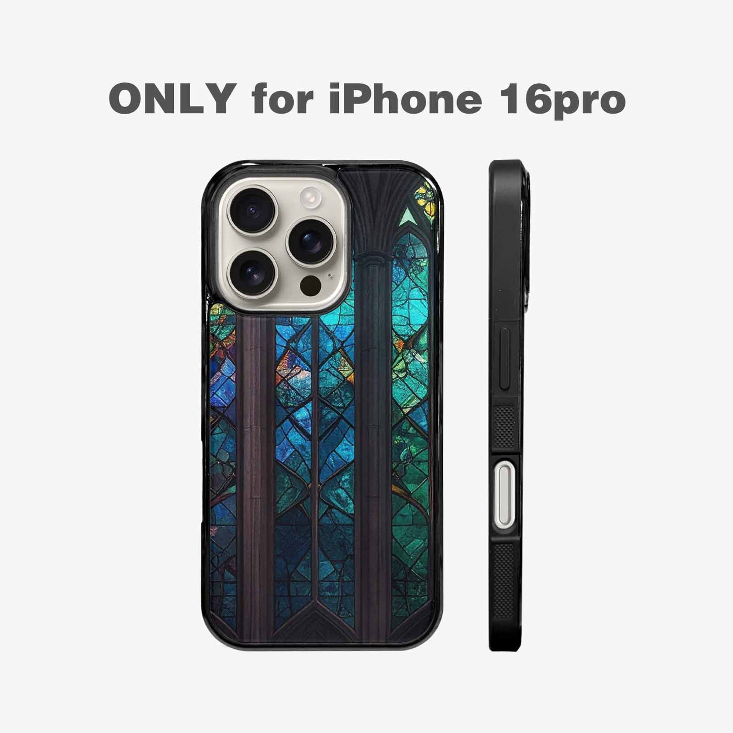 iPhone 16 Pro Case — Stained Glass Cathedral, Custom Designed Case Cover