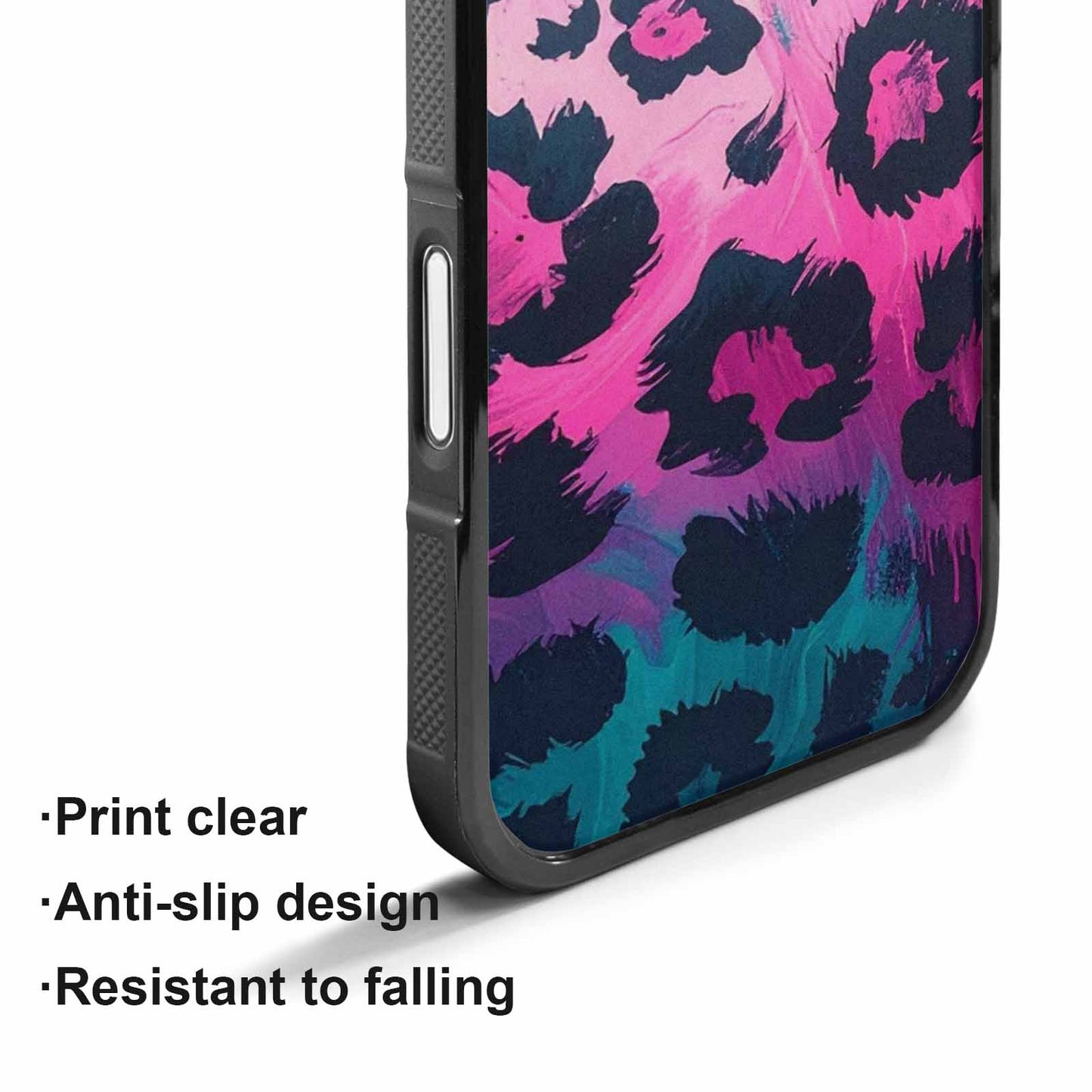 iPhone 17 Case — Leopard Neon Pink Teal Airbrush Animal, Custom Printed Phone Case