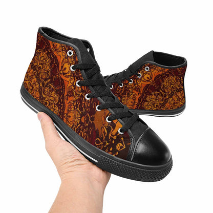 WOMEN'S Mandala Lions High Top Canvas Cottagecore Shoes