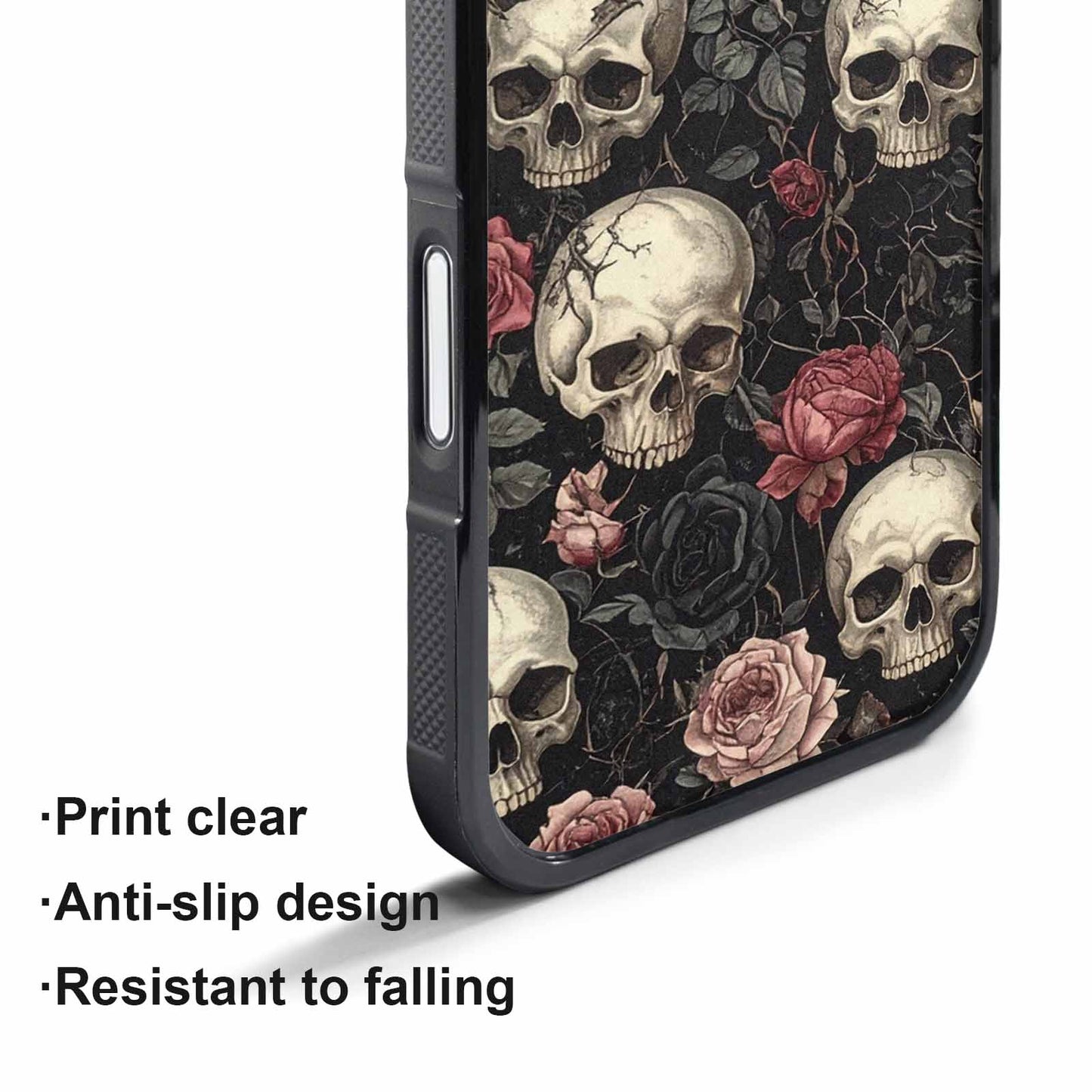 iPhone 17 Pro Max Case — Skulls Roses And Skulls Gothic Skulls, Custom Designed Case Cover