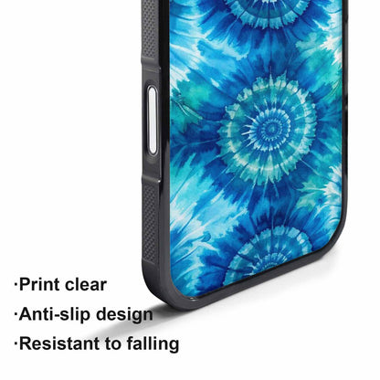 iPhone 17 Pro Case — Tie Dye Ocean Blues Blended Tie, Custom Made Phone Cover