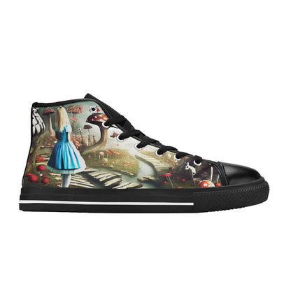 MEN'S Trippy Acid Art Creepy High Top Canvas Neon Fantasy Sneakers