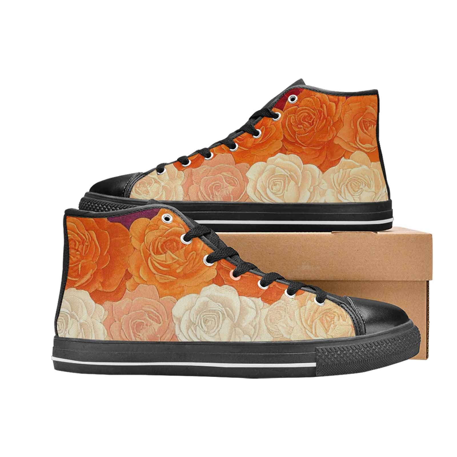 MEN'S Lesbian Flag Color High Top Canvas Vivid Shoes