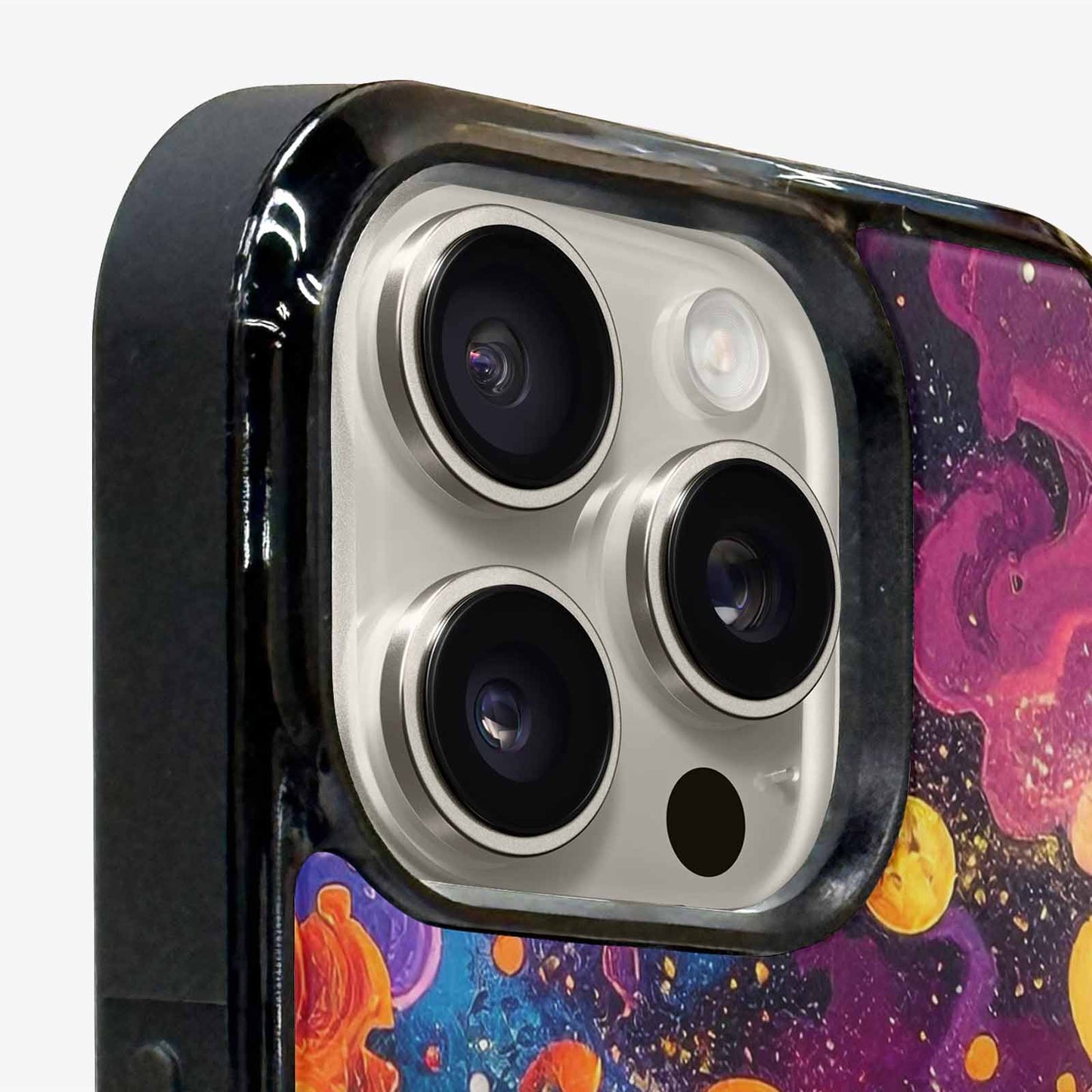 iPhone 15 Pro Max Case — Cosmic Creature And Object Mashup Pattern, Custom Printed Phone Case