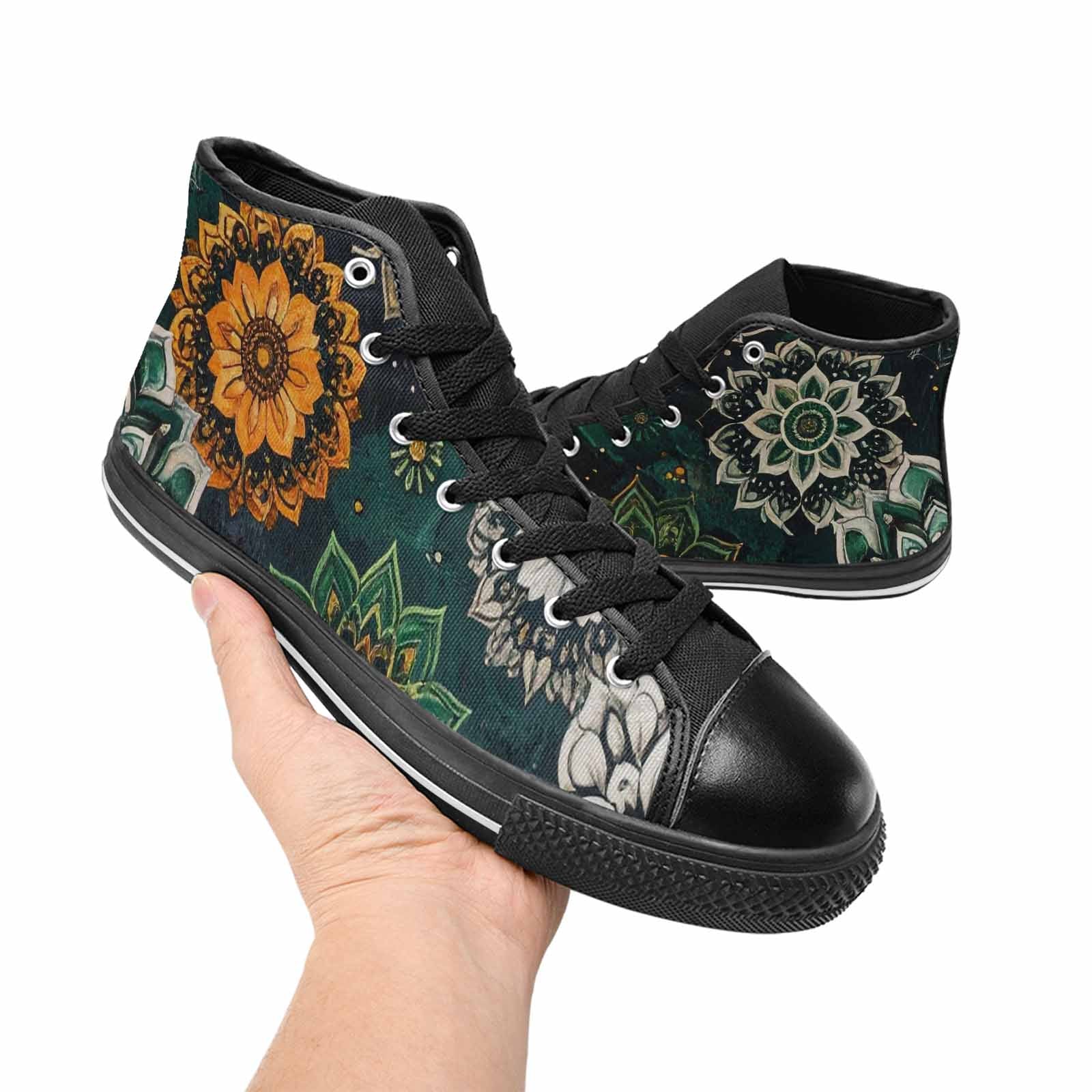 MEN'S Mandala High Top Canvas Cottagecore Custom Shoes