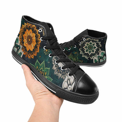 MEN'S Mandala High Top Canvas Cottagecore Custom Shoes