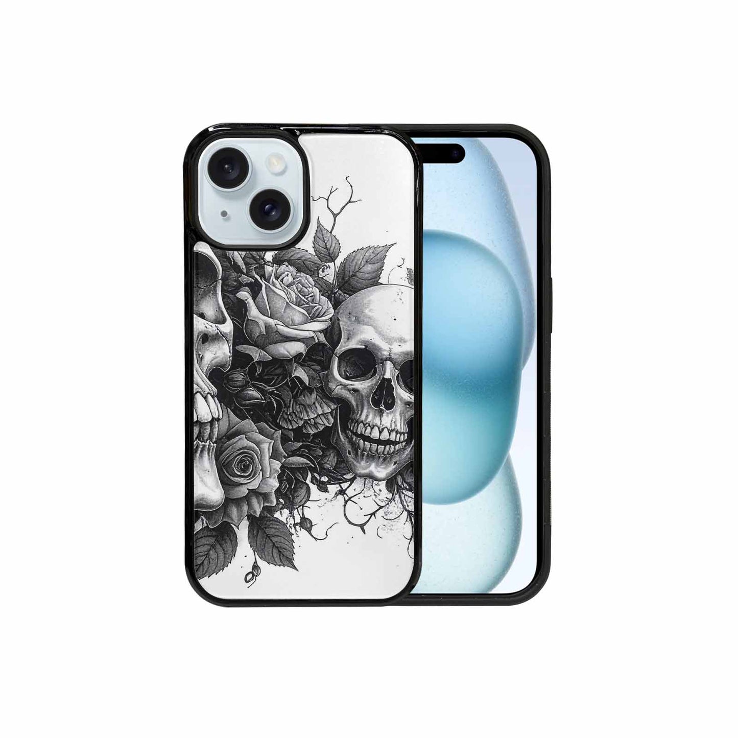 iPhone 15 Case — Skull Gothic Art Dark Original, Custom Print Case Cover