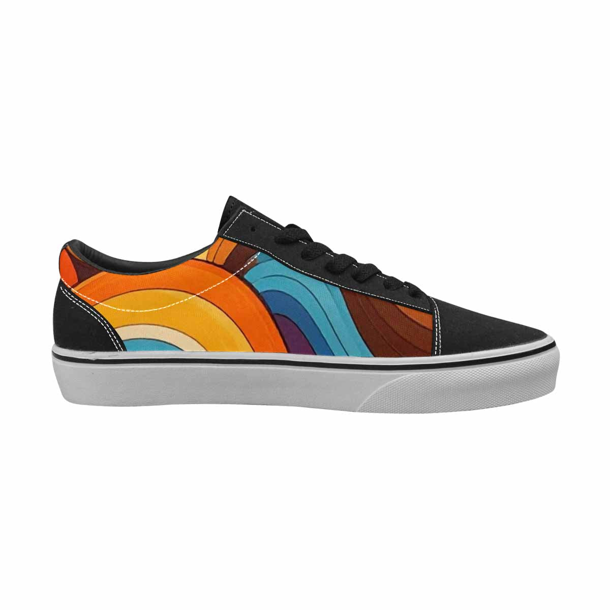 WOMEN'S Groovy 70S Peace Canvas Lace-Up Wallpaper Art Custom Sneakers