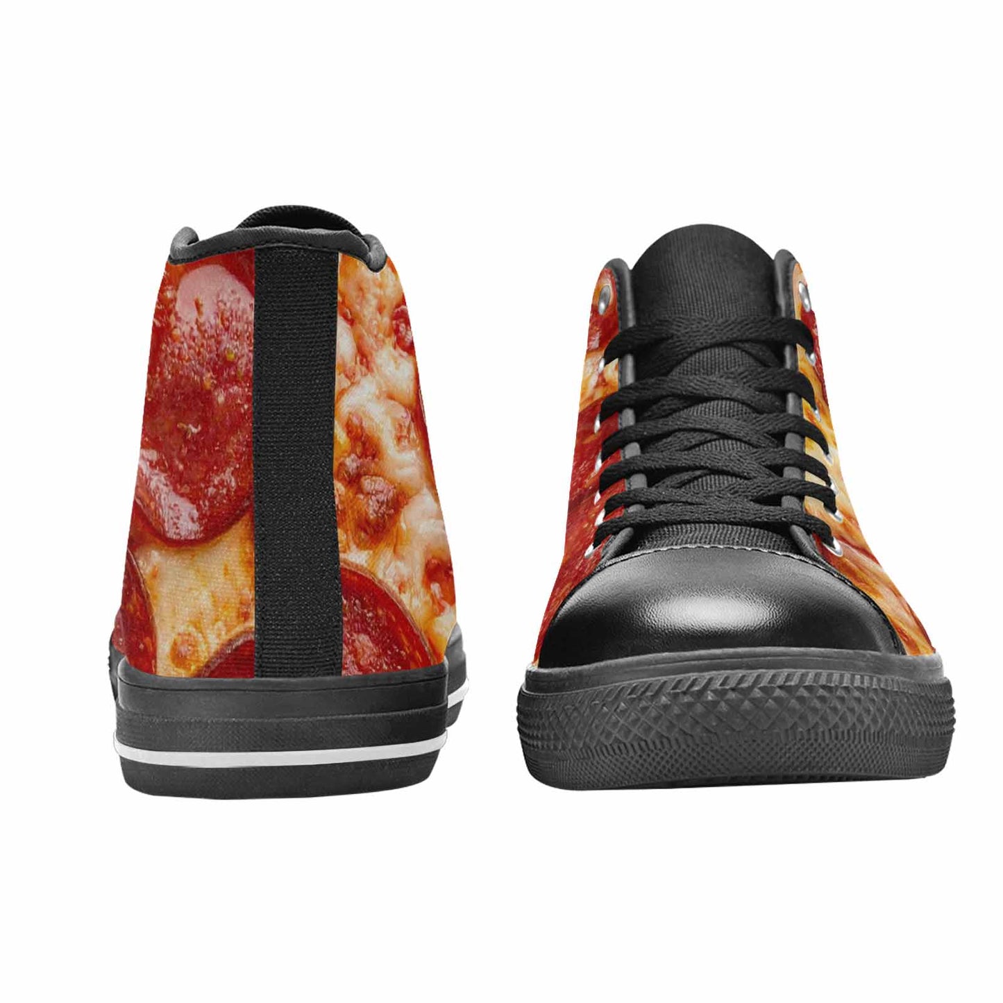 MEN'S Pepperoni Pizza Print High Top Canvas Aesthetic Sneakers