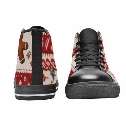 MEN'S Christmas Holly Snowflake High Top Canvas Neon Fantasy Shoes