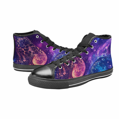 MEN'S Galaxy Snake Print High Top Canvas Aesthetic Custom Shoes