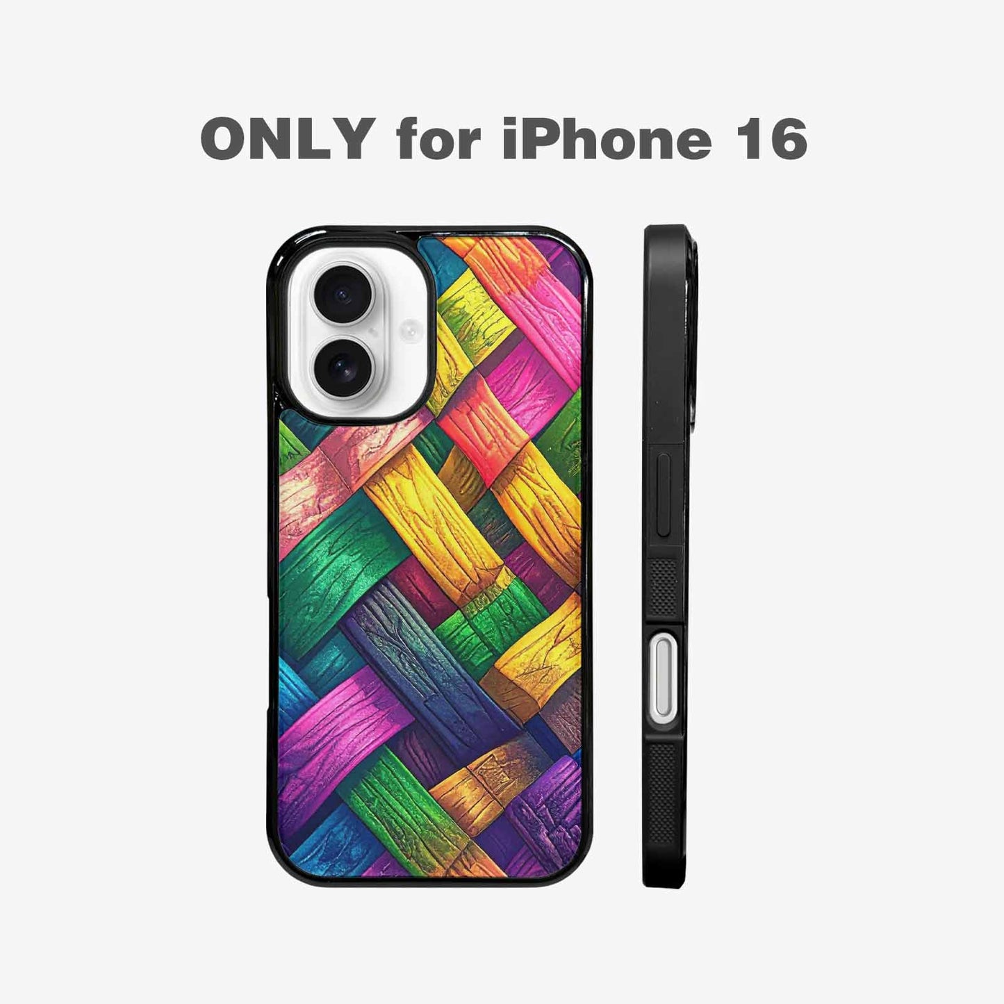 iPhone 16 Case — Polysexual Flag Color Theme Small Rainbow, Customized Protective Case