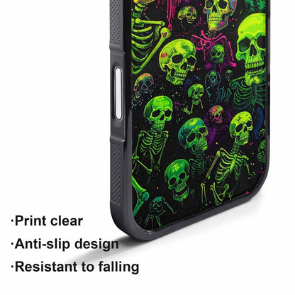 iPhone 17 Air Case — Skeletons Neon Green Glow Skeletons Original, Custom Art Phone Cover