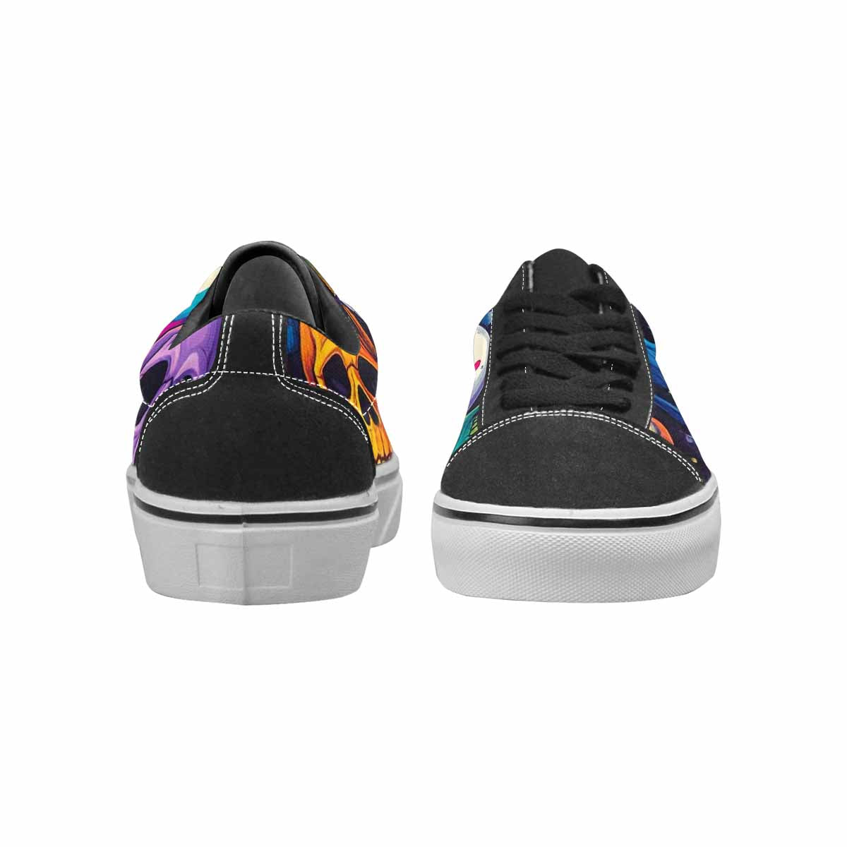 WOMEN'S Skeleton People Face Canvas Lace-Up Cottagecore Custom Sneakers