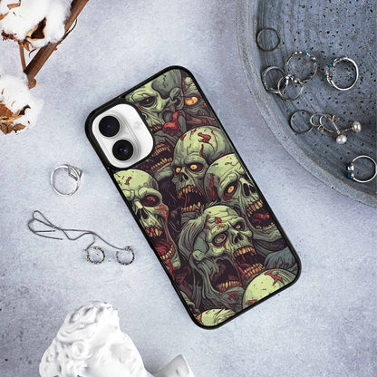 iPhone 16 Plus Case — Zombie Head Pattern Hundreds Of Small, Personalized Phone Case