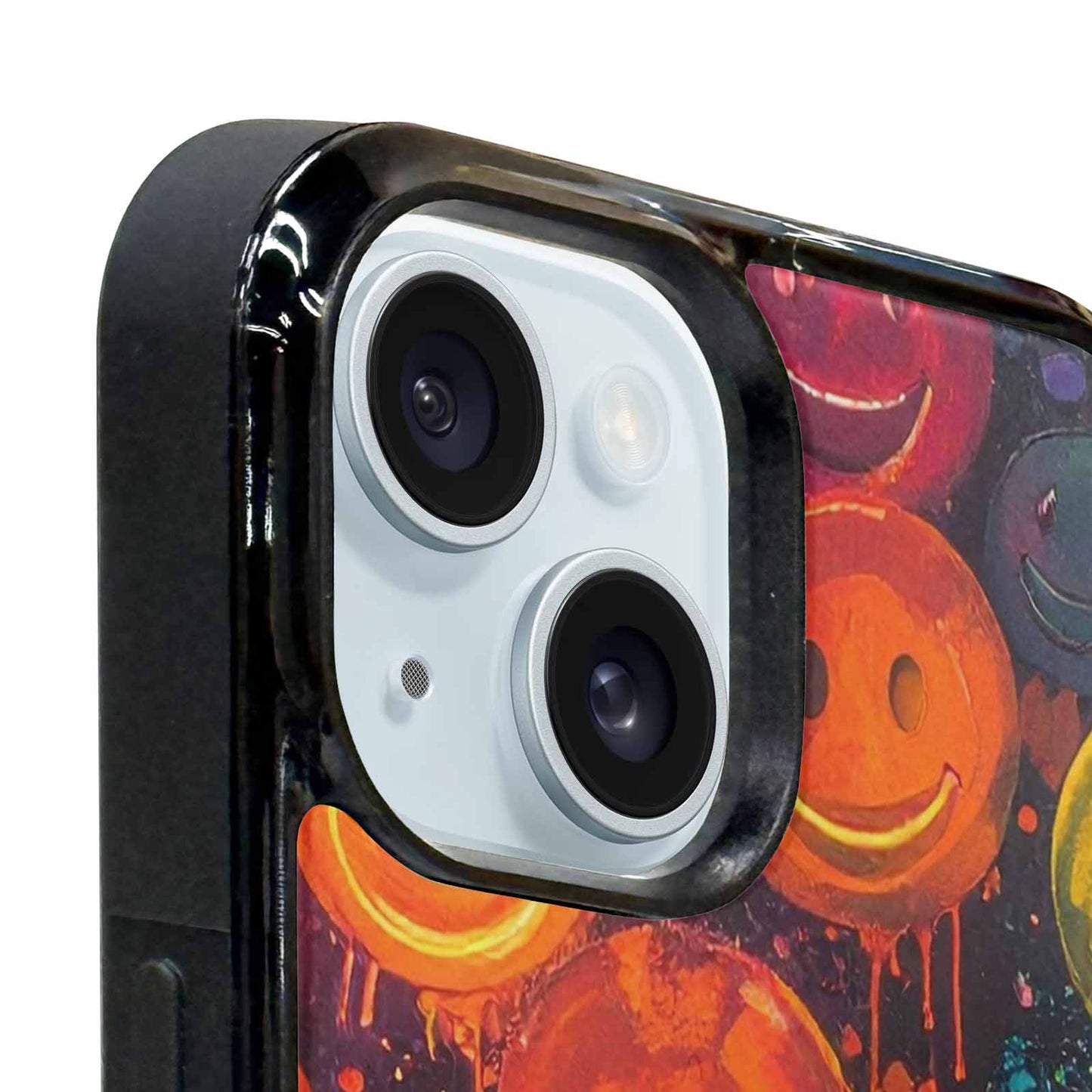 iPhone 15 Plus Case — Smiley Faces Glow Smiley Faces Pattern, Customized Protective Case
