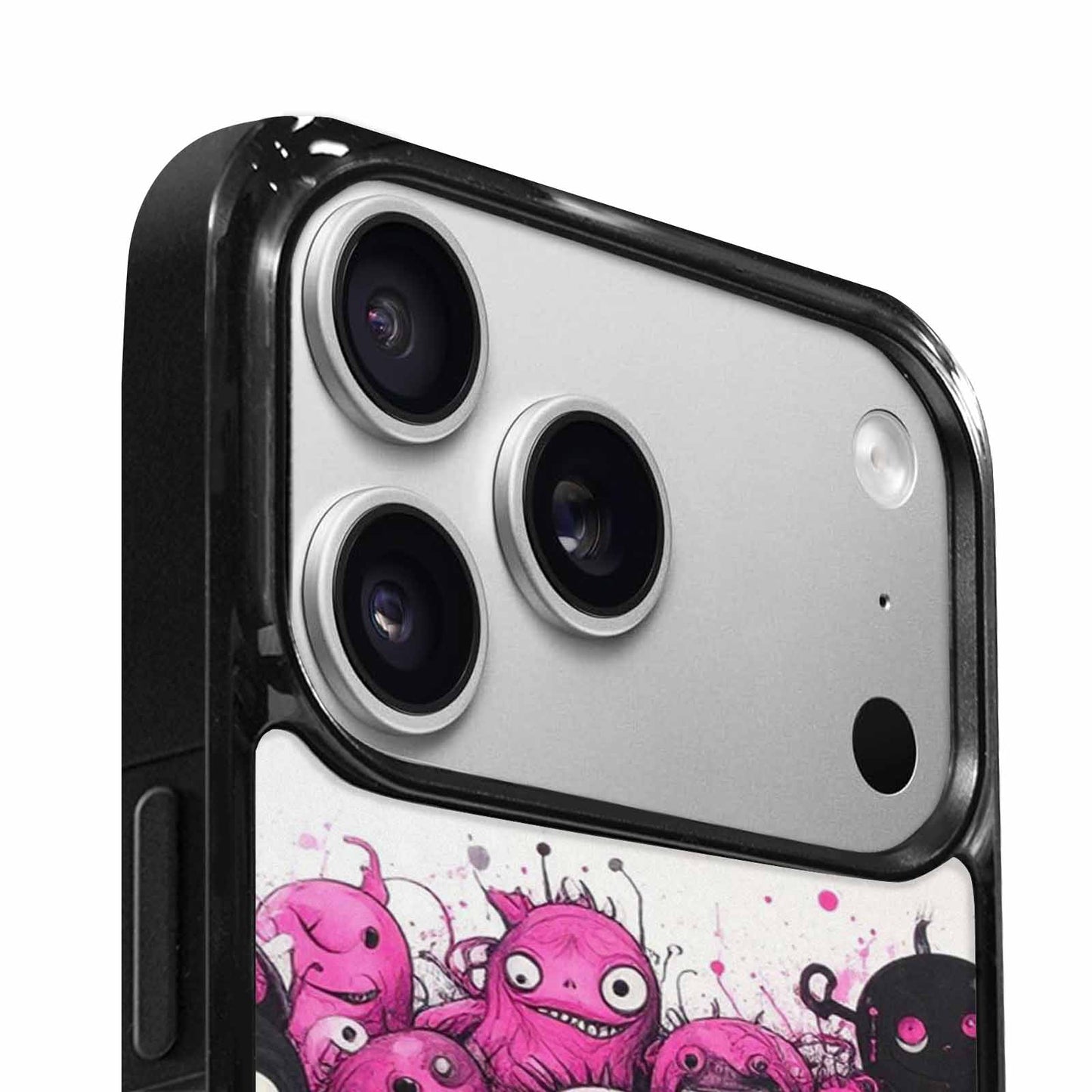 iPhone 17 Pro Case — Monsters General Black Pink Ink Cartoon, Custom Printed Phone Case