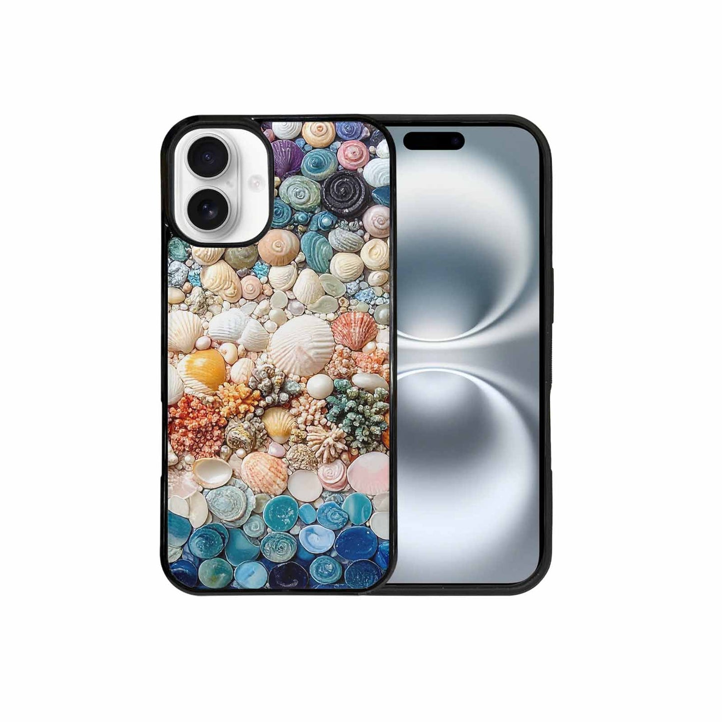 iPhone 16 Plus Case — Seashell Collage Seashell Collage Pattern Hundreds, Unique Phone Case Design