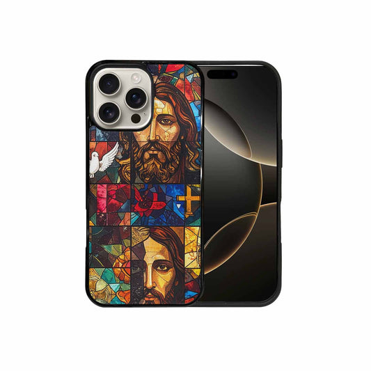 iPhone 16 Pro Max Case — Jesus Face Cross And Faith, Customized Protective Case