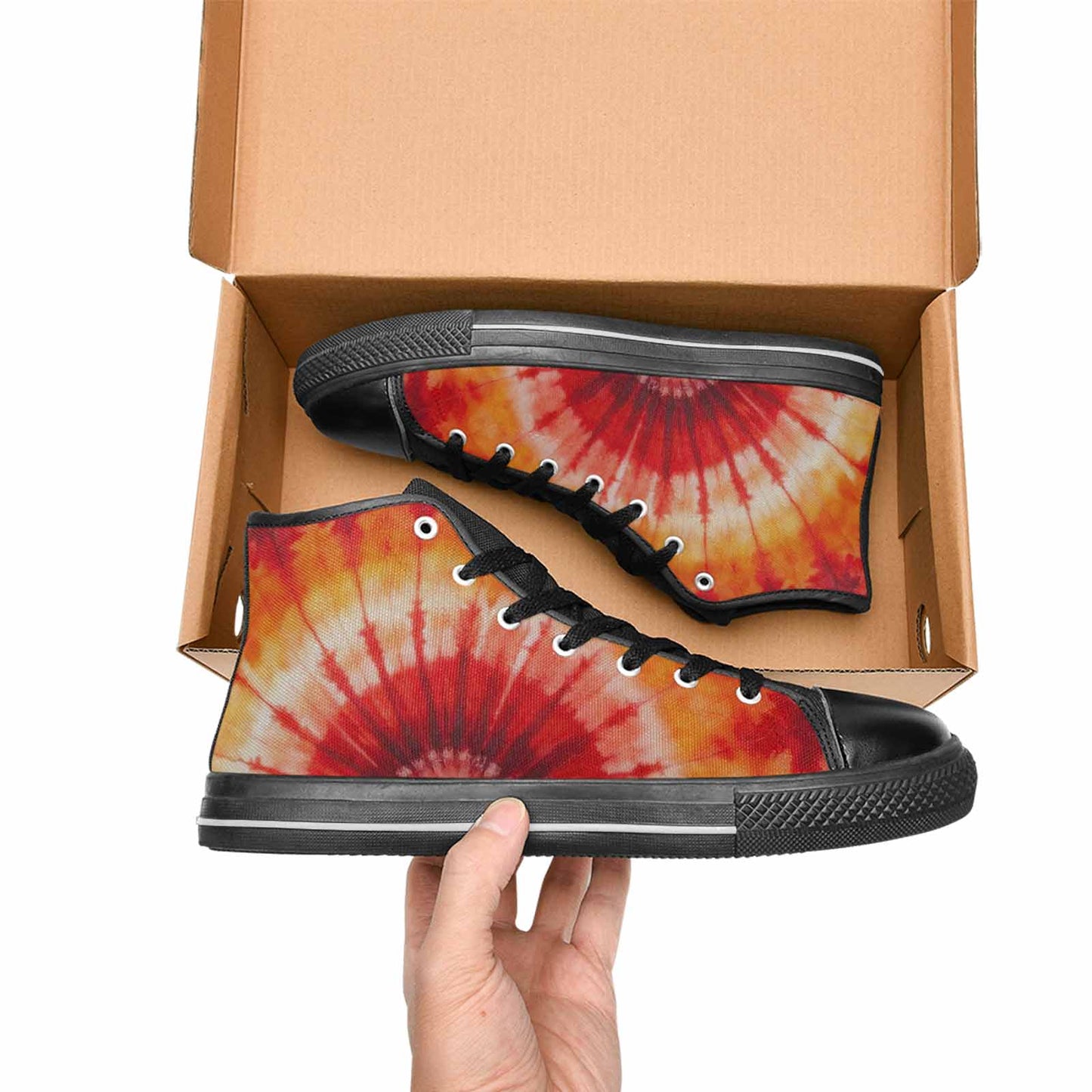 WOMEN'S Tie Dye - High Top Canvas Aesthetic Custom Shoes