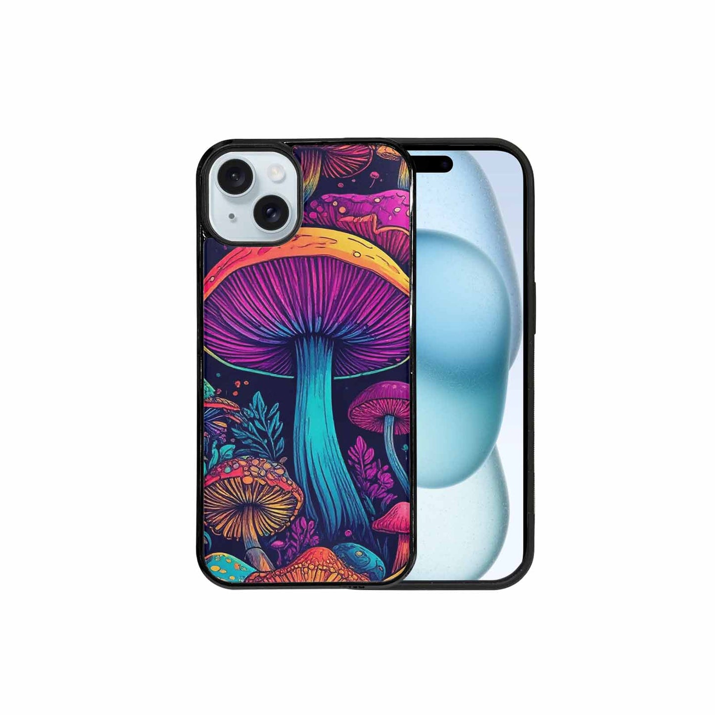 iPhone 15 Plus Case — Psychedelic Mushroom Custom Personalized Phone Cover, Unique Phone Case Design