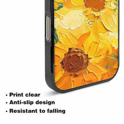 iPhone 16 Pro Max Case — Impressionist Sunflower Brushstroke Pattern Hundreds Of, Personalized Phone Case