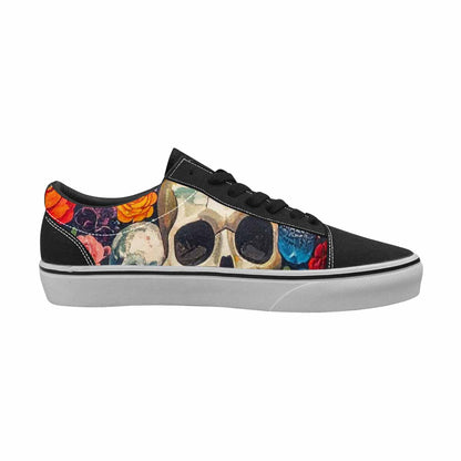 WOMEN'S Skull Roses Lace-Up Canvas Aesthetic Custom Shoes