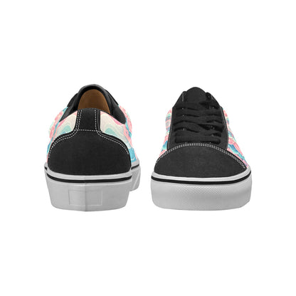 WOMEN'S Pastel Wave Mandala Low Top Skateboarding Neon Fantasy Custom Shoes