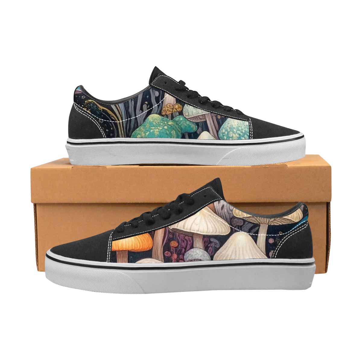 WOMEN'S Mushrooms Lace-Up Canvas Dark Academia Sneakers