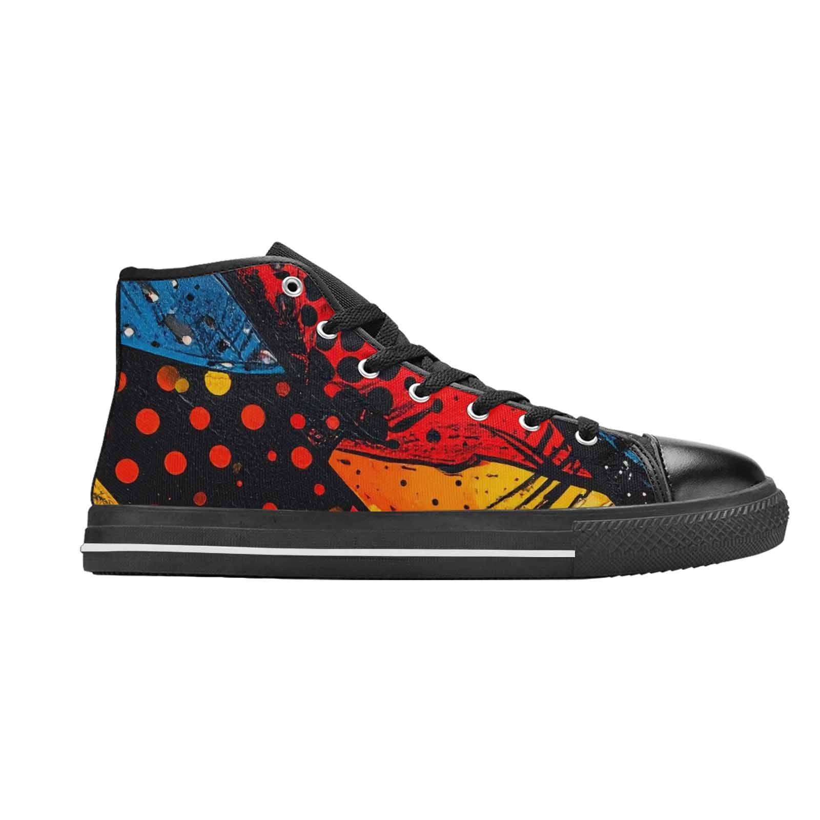 WOMEN'S Comic Book Halftone High Top Canvas Wallpaper Art Shoes